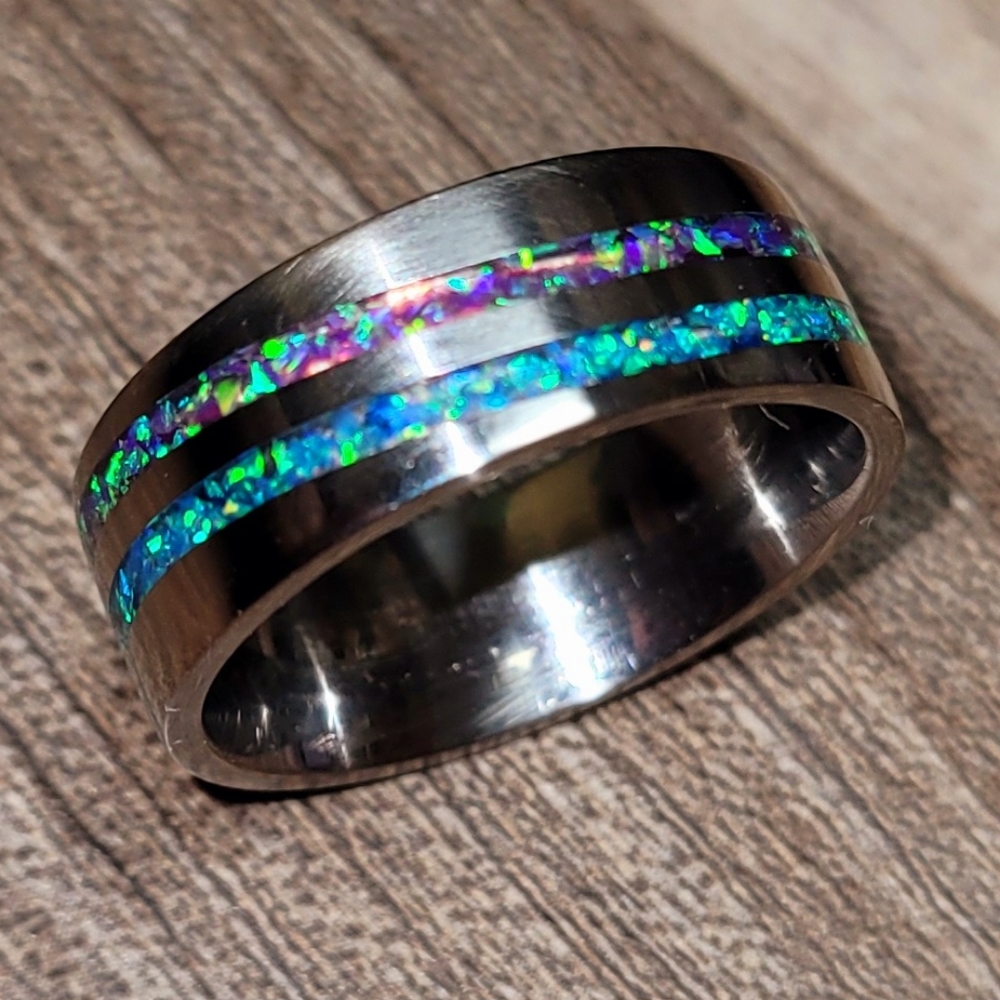 Custom made opal wave ring - Picture 6 of 6